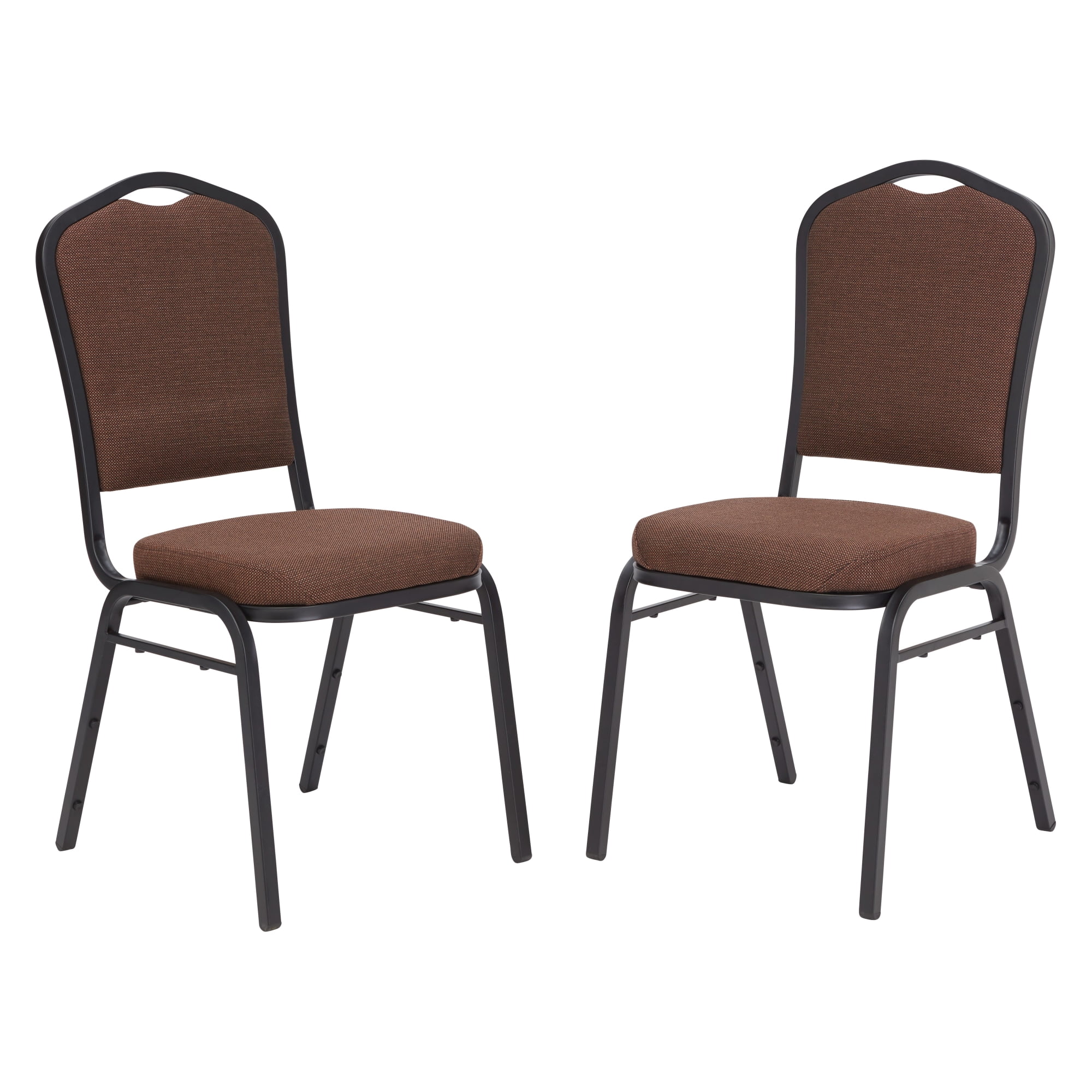 National Public Seating 9300 Series Deluxe Upholstered Banquet Chairs  Chocolatier/Black  Pack Of 2 Chairs