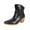 Black, variant on Women's Ankle Boots Fashion Heel On Synthetic Leather Pointed Toe Casual Dress Booties for Fall Winter Comfort