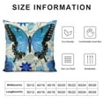 thumbnail image 5 of Nawypu  Easter Blue Butterfly Figure Embellished with Orchid Artistic Leaves Graphic, Decorative Square Accent Pillow Case, Light Blue Dark Blue Gold, 5 of 5