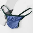 thumbnail image 2 of Arnsht Men's Fashion Sexy Erotic Panties Stretchy Low Waist Solid Color Triangle Panties Underwear Breathable Thong Briefs Blue L, 2 of 4