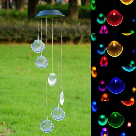 Solar Color Changing Lights Outdoor VicTsing Changing Color Solar Power Aeolian Bells Light, Spiral Spinner Windchime Portable Outdoor Decorative Romantic Windbell Light for Patio, Yard, Garden, Home, Pathway ()