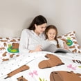 thumbnail image 4 of Erosebridal Funny Capybara Full Size Comforter Sets,Cartoon Ribbon Bows Bedding Sets For Girls Kids Reversible 3pcs, 4 of 7