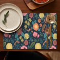 thumbnail image 4 of Pioneer Flower Floral Print Pattern Summer Placemats Table Placemats Set Of 6-Linen Kitchen Washable Placemats Table Mats 12x18 Inch Non-Slip Heat Resistant, 4 of 5