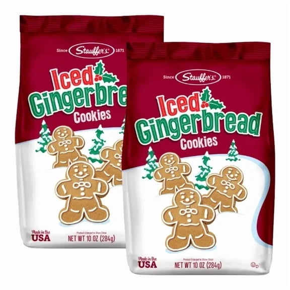 Stauffers Holiday Iced Gingerbread Cookies 2 Pack, 10 oz each