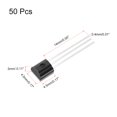 thumbnail image 2 of Unique Bargains Transistor 50pcs S9012 PNP TO-92 -25V -0.5A 0.625W, 2 of 4