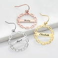 thumbnail image 2 of Personalized Planet Women's Frozen Paperclip Chain Engraved Drop Earrings, 2 of 2