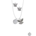 thumbnail image 2 of Delight Jewelry Stainless Steel Disc Silver tone Guardian Angel Charm Necklace and Stud Earrings, 2 of 4