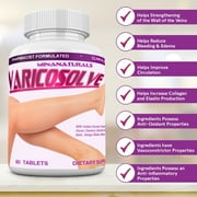 VARICOSOLVE® Natural Supplement for Leg Vein Support. Blood Circulation – Varicose Vitamins. 60 Tablets