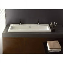 Nameeks 4003011B-Two Hole-18" Tecla 39-3/8" Ceramic Wall Mounted / Drop In Bathroom Sink -