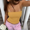 thumbnail image 2 of bnaln Camisole Tops for Womens Strapless Tube Tops Backless Sleeveless Bandeau Tank Shirts Going Out Crop Top Vest Blouses Basic Cropped Cami Shirts Cute Tees Summer Clothes, 2 of 9