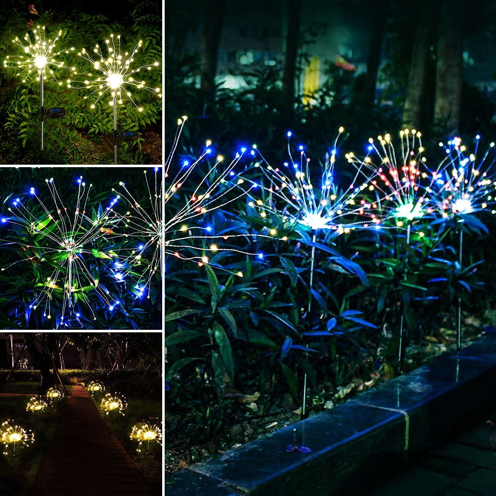 150/90 LED Solar Firework Lights Waterproof Outdoor Path Lawn Garden Decor Lamp 
