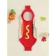 thumbnail image 6 of RUINIXCW Kids Hot Dog Costume Toddler Baby Boy Girl Halloween Costume Infant Funny Cosplay Outfit Hooded Sleeveless Hooded Romper Playsuit Jumpsuit, 6 of 10