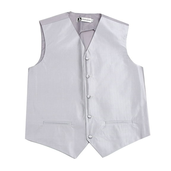 Men's Solid Formal Vest Silver for Tuxedo and Suit