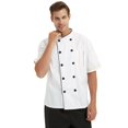 thumbnail image 3 of TOPTIE 2 Pack Veste de Chef à Manches Courtes Unisexe, Blanc, 3 of 6