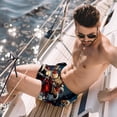 thumbnail image 2 of luoweisi Men's Beach Shorts Quick Dry Swim Trunks with Mesh Lining Santa Claus Motorcycle L, 2 of 5
