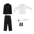 thumbnail image 2 of Ropa de figura masculina a escala 1/6 Hugo traje completo negro, 2 of 9