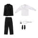 thumbnail image 2 of Ropa de figura masculina a escala 1/6 Hugo traje completo negro, 2 of 9