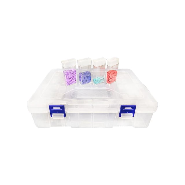 Caja De Almacenamiento Con 64 Ranuras Independientes, Contenedor De Almacenamiento Transparente Portátil Para Pintura De Diamantes Diy Para Joyería Artesanal De Semillas De Cuentas Speravity HA018109-00