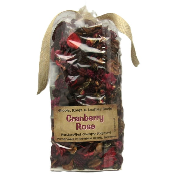 Shoots, Roots & Leather Boots Cranberry Rose Potpourri Bowl Filler 5 cup bag - Handcrafted Home Scent
