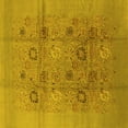 thumbnail image 1 of Ahgly Company Machine Washable Indoor Square Oriental Yellow Industrial Area Rugs, 3' Square, 1 of 4