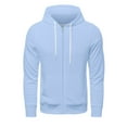 thumbnail image 5 of QHRMKOG Mens Sweatshirt Zip Up Long Sleeve Big and Tall Hoodie Winter Light Loose Fit Cotton Drawstring Oversize Sweatshirt Strong with Pocket Jackets Sky Blue 2XL-Large, 5 of 8