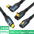 thumbnail image 2 of PD 240W USB C To USB C Fast Charging 2.0 Data Transfer Type C Cable laptop Charging 48V 5A QC4.0 0.5M 1M 1.5M 2M 3M USB C Cable 240W Bend down 1.5m, 2 of 6