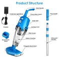 thumbnail image 6 of JelyHT Cordless Handheld Pool Vacuum, IPX8 Waterproof with Telescopic Pole, 21 GPM Suction & 90 Min Runtime for Swimming Pools, Blue, 6 of 11