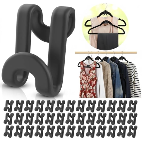 100PCS Closet Space Saver Hooks, Durable Hanger Cascading Connectors, Multi-Purpose Organizer for Wardrobe Arrangement