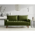 thumbnail image 2 of Enor Furniture Brighton 70" Square Arm Upholstered Velvet Sofa in Green, 2 of 12