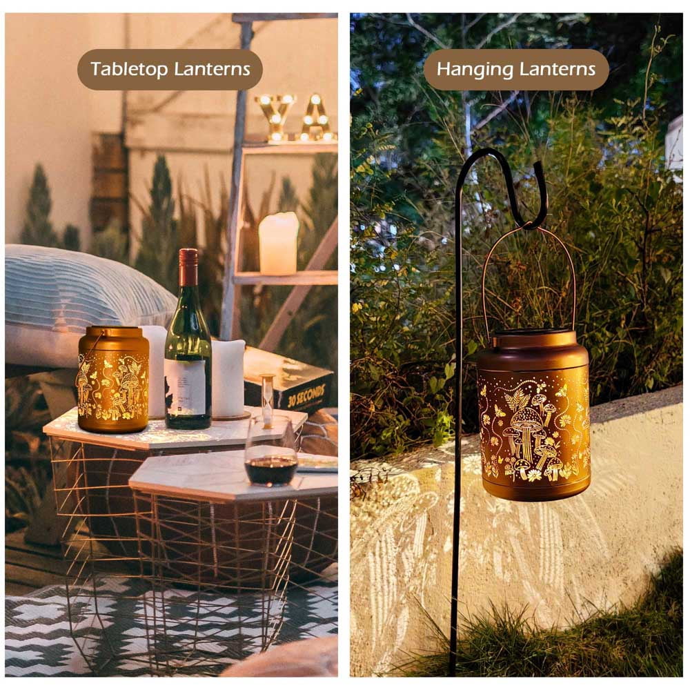 Outdoor Solar Lanterns Waterproof 2ct/pk, Mushroom 2ct/pk