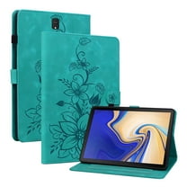 XYX for Samsung Galaxy Tab S4 10.5 inch SM-T830/T835/T837 Case, PU Leather Slim Folio with Multi-Angle Stand - Green Lily Flower