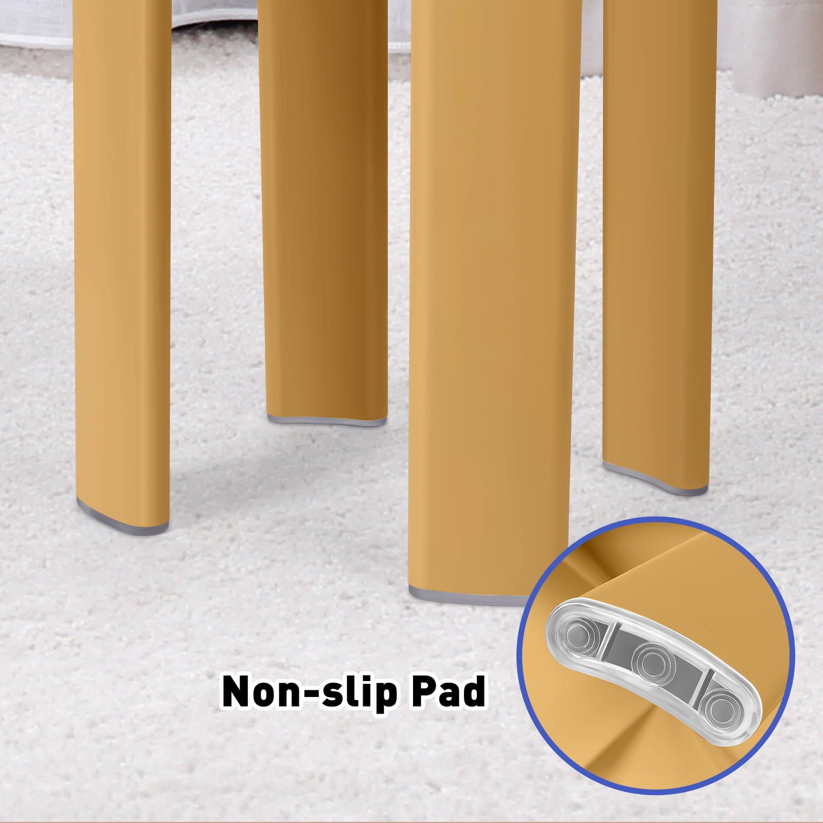 Modern Minimalist Low Small Plastic Round Stool, Orange