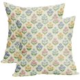 thumbnail image 2 of 18x18 Linen Pillow Covers - Decorative Floral Block Print Throw Cushion Cases for Couch Sofa Accent Home Decor, 1Pc, 2 of 5