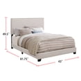 thumbnail image 3 of Twin Upholstered Bed With Nailhead Trim in Ivory, 3 of 5