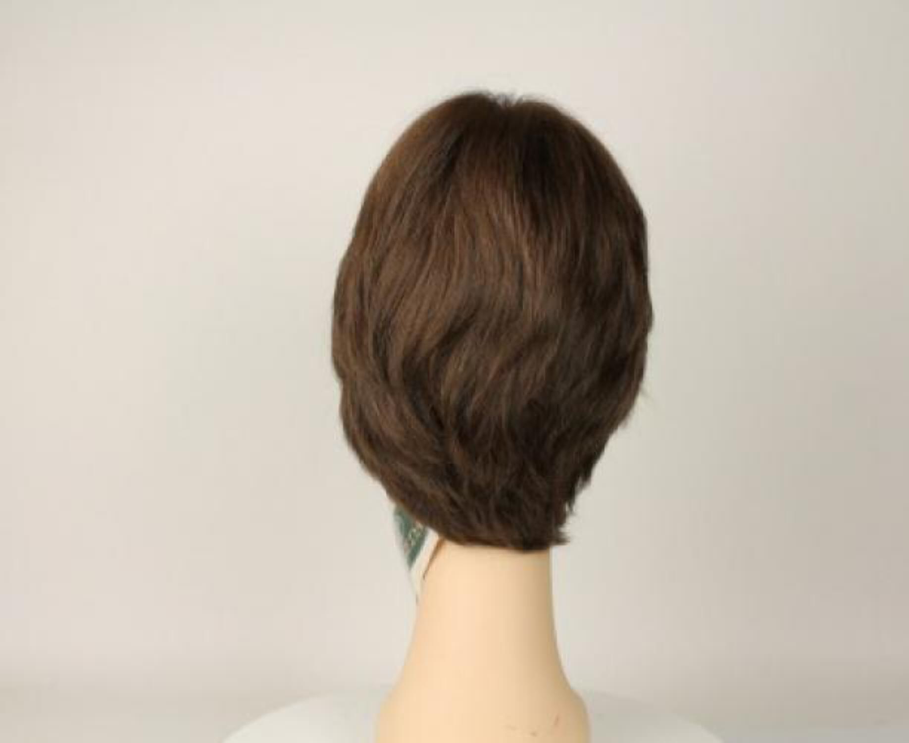 European Human Hair Freeda Wig Shlomit Medium Brown With Highlights Skin Top Size M