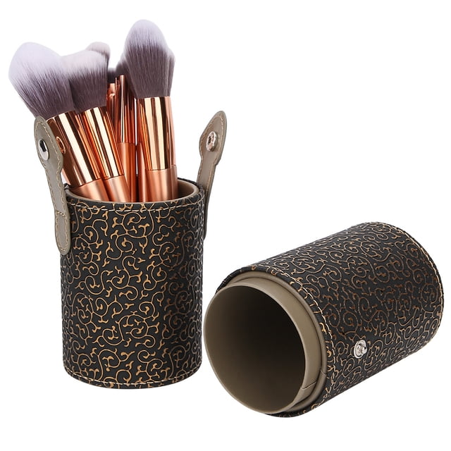 Organizador de brochas, soporte portátil de cuero sintético para brochas de maquillaje, vaso para brochas de maquillaje, confiabilidad excepcional