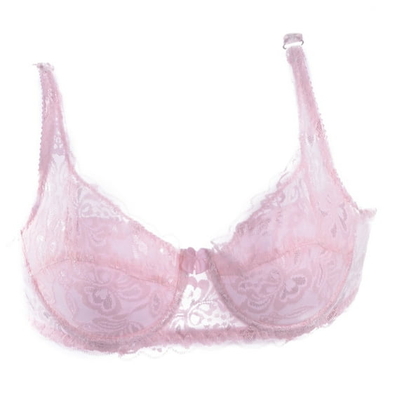 Orchip Women's Double Breasted Brassiere Underwire Lace Push Up Bra, Pink