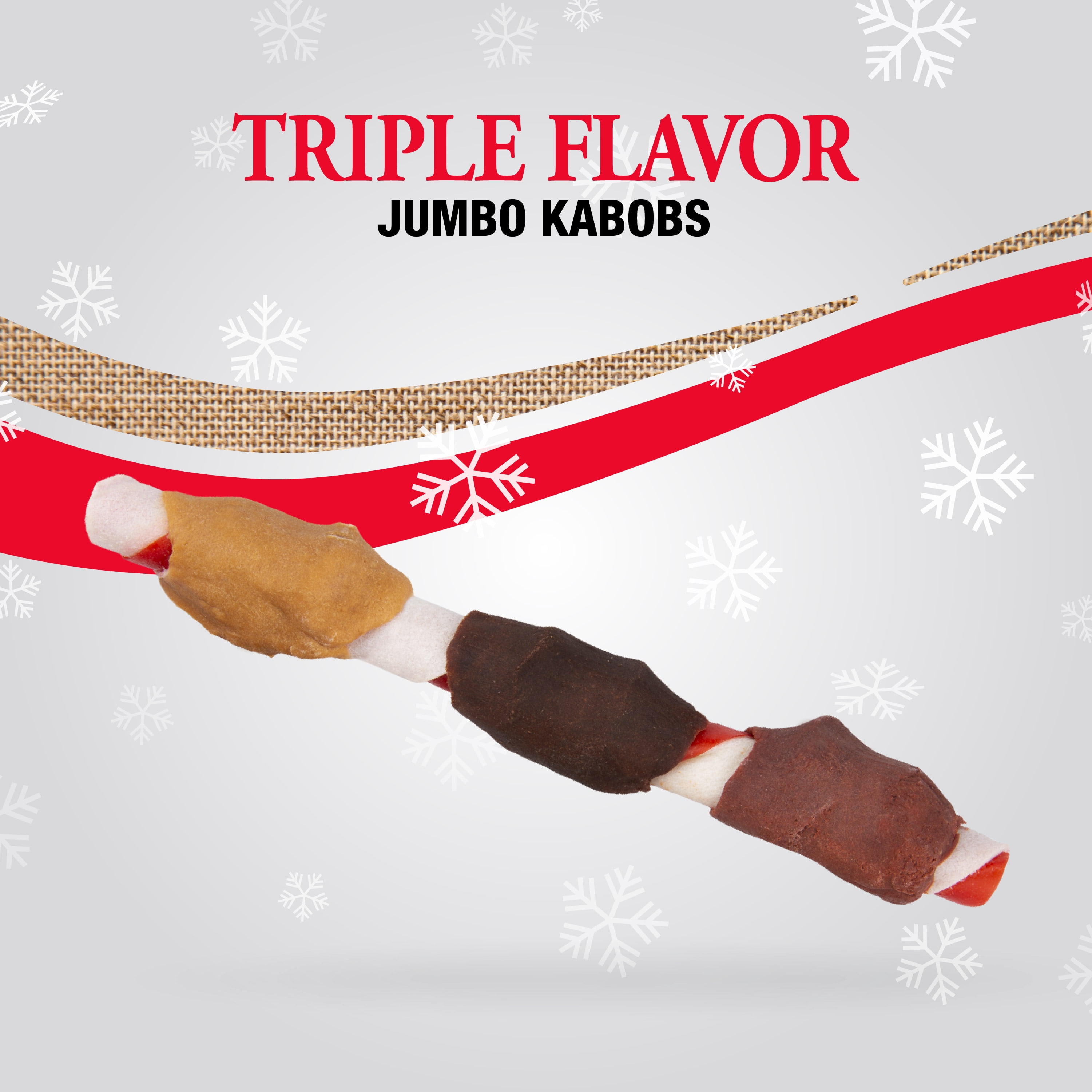 Good 'n' Fun Triple Flavor Jumbo Kabobs Holiday Chews for Large Dogs, 5 Count