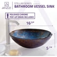 thumbnail image 5 of Tara Series Deco-Glass Vessel Sink in Sapphire Burst, 5 of 7