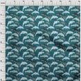 thumbnail image 4 of oneOone Cotton Jersey Teal Blue Fabric Beach Dolphin With Dot Texture Diy Clothing Quilting Fabric Print Fabric By Yard 58 Inch Wide, 4 of 4