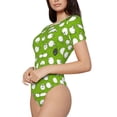 thumbnail image 2 of KLL Women 's Crew Neck Bodysuit Jumpsuits Funny Sheep Doing Yoga Print Short onesies Stretch T Shirts, 2 of 7