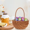 thumbnail image 2 of Cesta de Pascua rectangular tejida, soporte de almacenamiento de Pascua, mini cesta artesanal, adorno para decoración de fiesta con asa, 2 of 7