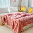 thumbnail image 5 of Moocorvic Sofa Blankets for Living Room, Flannel Extra Soft Blanket Warm Striped Fleece Throw Blanket for Couch Sofa Bed 47.3x78.8in(Pink), 5 of 9
