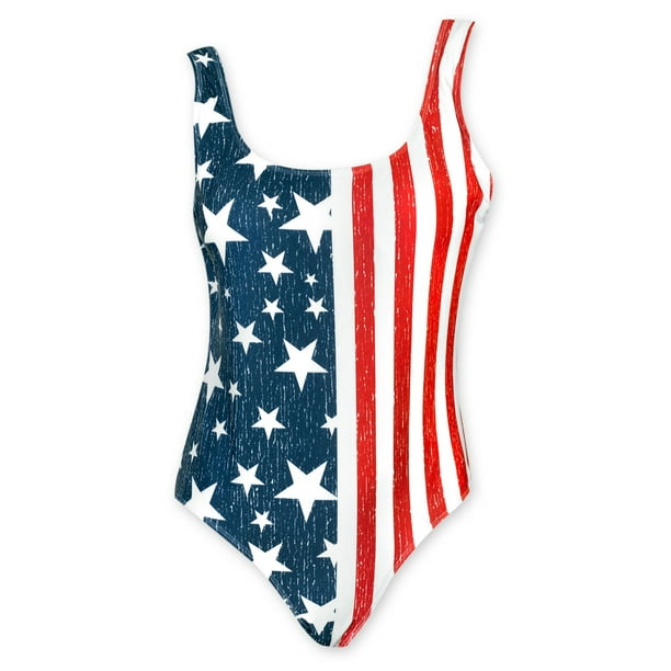 Patriotic Stars And Stripes Women's American Flag One Piece Swimsuit