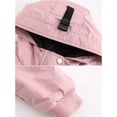 thumbnail image 5 of SEARIPE Women Quilted Bomber Jacket Crop Solid Color Puffer Coat Long Sleeve Hooded Zipper Overcoat with Pockets Pink XXL, 5 of 5