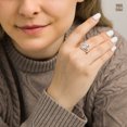 thumbnail image 2 of Amberta Women 925 Sterling Silver Teardrop Ring – Silver Statement Ring: Plain Silver Ring – Size 7, 2 of 6