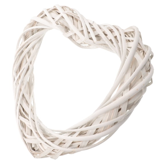 WEUVEB Rattan Heart Hoop Wreath Decoration for Crafts and Home Decor, 1 Piece