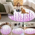 thumbnail image 5 of Purple Round Area Rug 5Ft Washable Circle Rugs for Living Room Bedroom, Polka Dots Watercolor Abstract Art Non-Slip Carpet Floor Mats Indoor Outdoor Carpet Runner Aesthetic Home Decor, 5 of 8