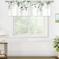 thumbnail image 4 of Sage Mint Green Gold Eucalyptus Leavses Valances Kitchen Curtains Watercolor Floral Flower Plants Botanical Farmhouse Bedroom Living Room Treatment Tier Fabric 1 Panel 52Wx18H Inch, 4 of 6