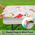 thumbnail image 2 of decorUhome Rectangle Waterproof Fitted Tablecloth for 30"x 72" Tables, Elastic Plastic Flannel Backed Table Cover for Dinner, Outdoor, Picnic, Flowers, 2 of 8